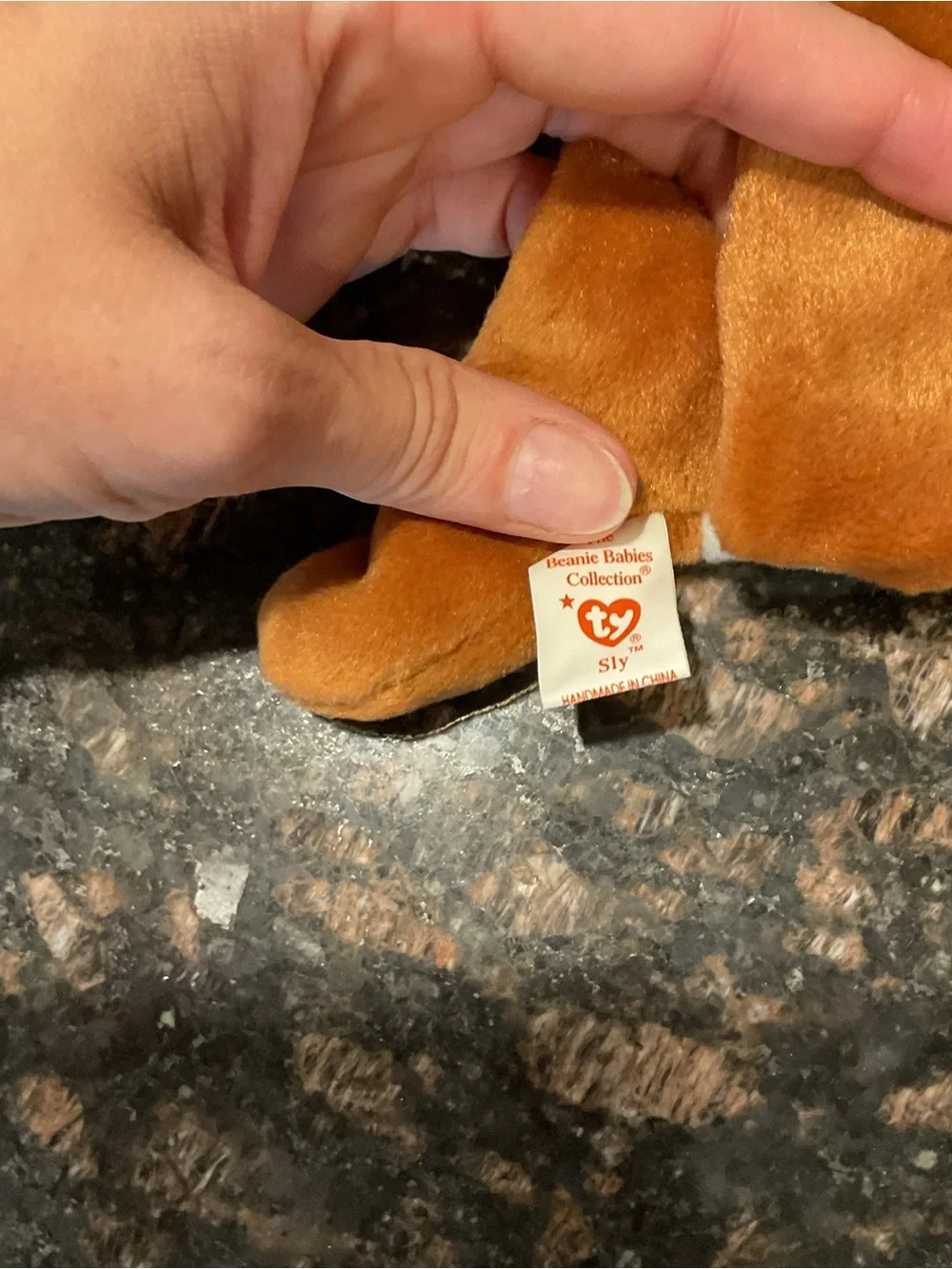 Vintage Ty Beanie Baby Brown Fox Plush Toy - Soft Kids Toy